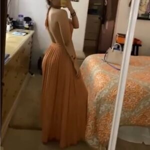 Forever 21 Peach Backless Maxi Dress